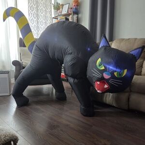 Inflatable Black Cat Halloween Decoration,  Aprox 4ft By 4ft. No Box